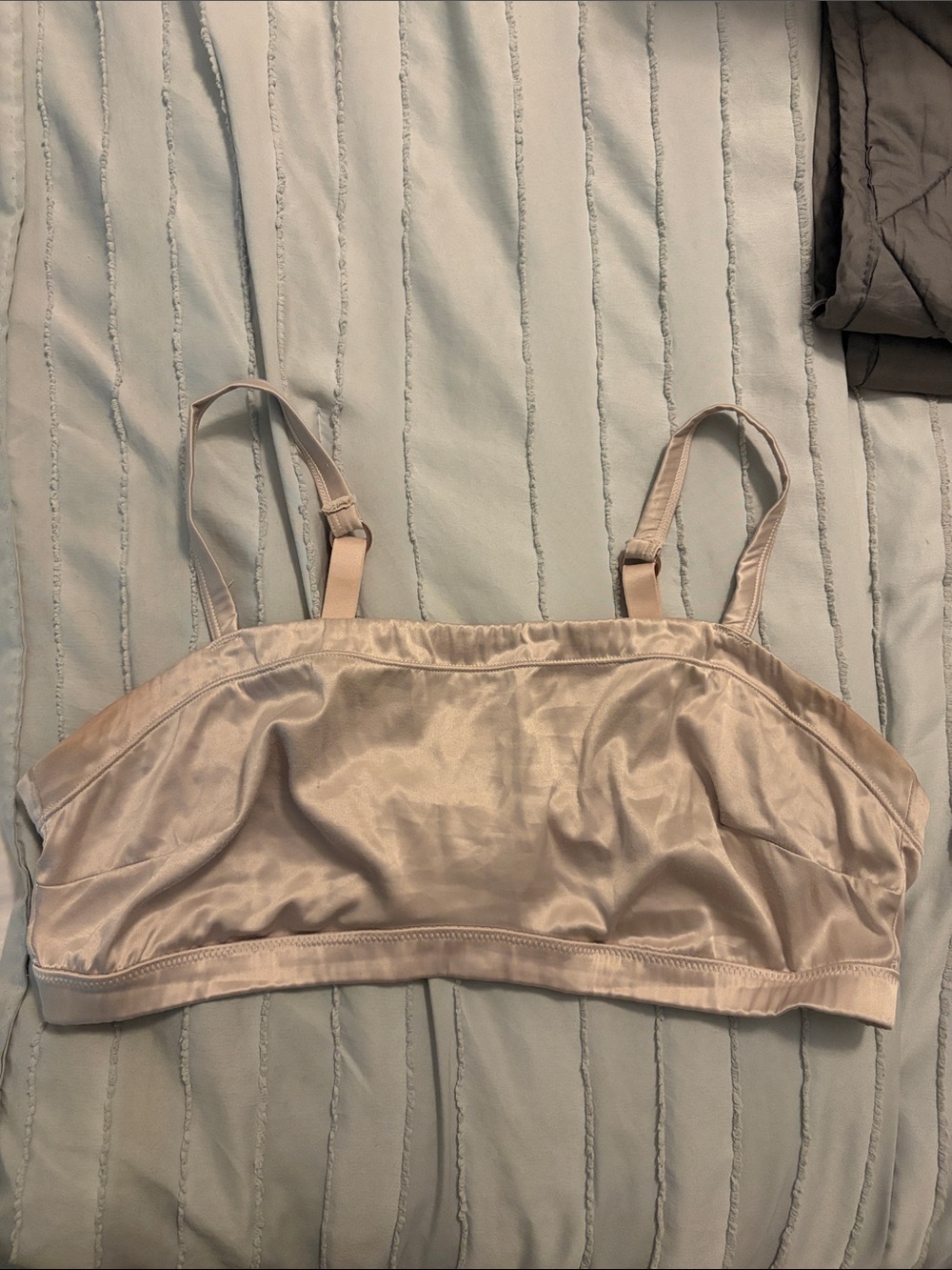 aerie Satin Bralette in Champagne